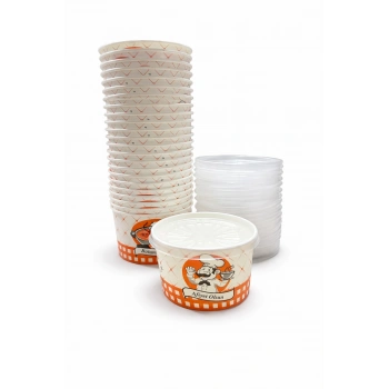 16 Oz Karton Çorba Kasesi+ Kapak (Unicup) 25 Li *20 Paket