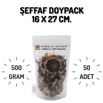 16x27 Şeffaf Doypack - 50 Adet