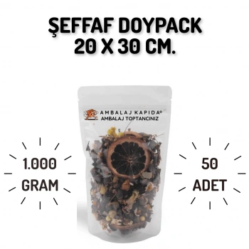 20x30 Şeffaf Doypack - 50 Adet
