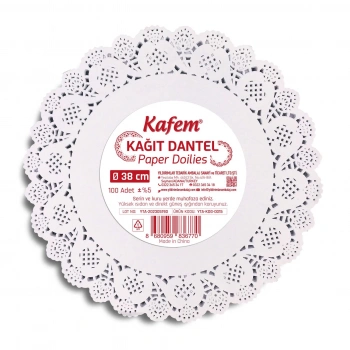 38 cm Yuvarlak Dantel Kağıt 100 Adet