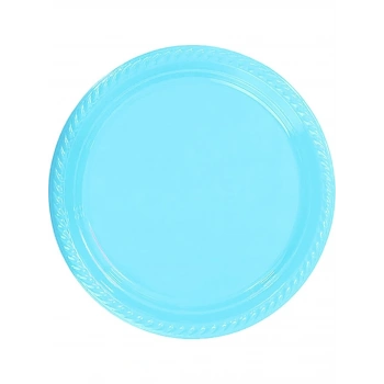 Açık Mavi Renkli Plastik Tabak 25 Adetli