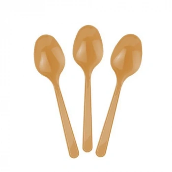 Gold Renkli Kaşık Plastik 25 Adet