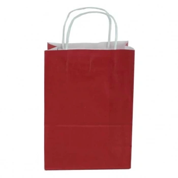 Bordo Kraft Çanta Orta Boy 25x12x31 cm 25 Adet