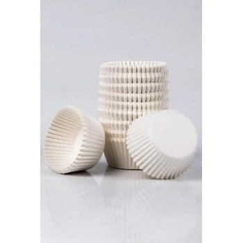 Dolphin Muffin Kağıt Kek Kapsülü İnce Beyaz Mini 100 lü