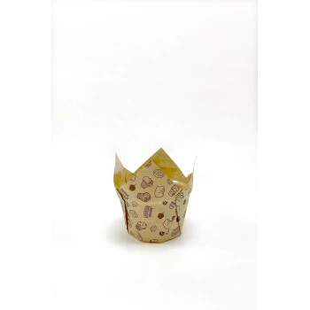 Dolphin Muffin Kek Kapsülü Kalın Tulip Kraft Desenli 50 li