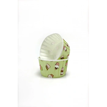 Dolphin Muffin Kek Kapsülü Mint Dondurma Desenli Büyük Boy 50li