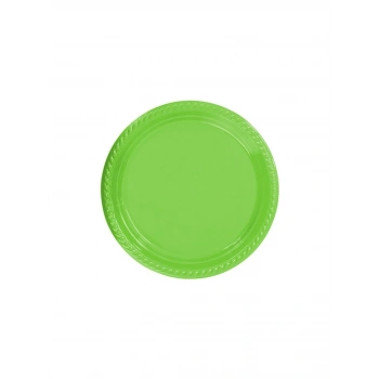 Fıstık Yeşili Renkli Plastik Tabak 25 Adetli