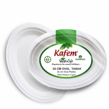 Kafem Ekolojik Karton Tabak 26 cm 25 Li
