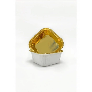 Kafem Muffin Kek Kapsülü Kare Beyaz-Altın 25li - K38
