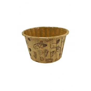 Kafem Kağıt Muffin Kek Kapsülü Desenli Kraft 50li - K18