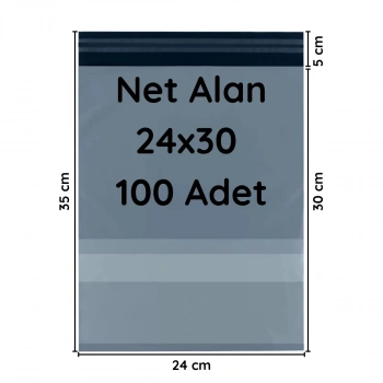 Kargo Poşeti Cepli 24x30+5 cm 100 Adet