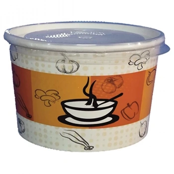14 Oz Kapaklı Karton Çorba Kase Seti 500 Adet Bencup