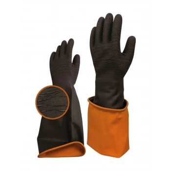 Korun Tırtıklı 45 cm Uzun Siyah İş Eldiveni- Beybi