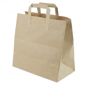 Kraft Çanta Flat Saplı 25x12x31 cm. (Orta) 25 Adetli