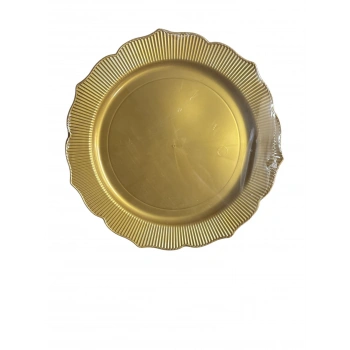 Kristal Lüks Platinum Kristal Tabak 26 cm -6 Adet -Gold