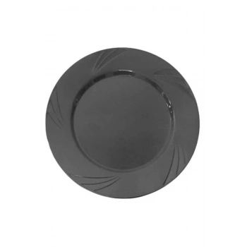 Kristal Tabak Siyah 22 Cm 6Lı