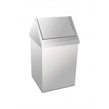 Krom Çatı (Sallanır) Kapaklı Çöp Kovası Krom 80 LT