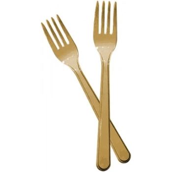 Lüks Plastik Altın Çatal 100lü