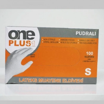 One Plus Pudralı Latex Eldiven S (Küçük) 100 Adetli