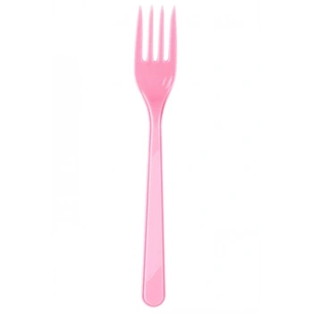 Pembe Renkli Plastik Çatal 25 Adet