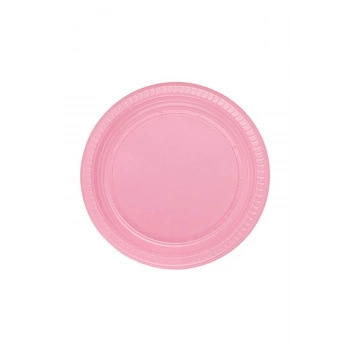 Pembe Renkli Plastik Tabak 25 Adetli