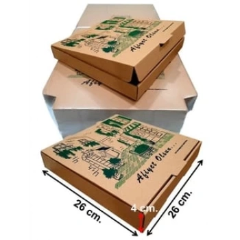 Pizza Kutusu 26x26x4 Cm 100 Adetli