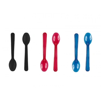 Plastik Renkli Küçük Tatlı Kaşığı 50 li