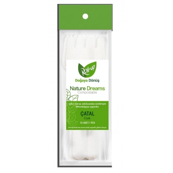 Roll-Up Doğaya Dönüş Karton Çatal 10lu