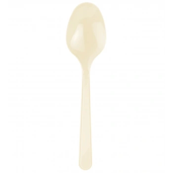Roll-Up Plastik Kaşık Krem 25 li