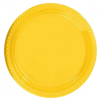 Sarı Renkli Plastik Tabak 25 Adetli