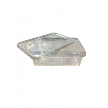 Sert Plastik Gıda Kabı PP Kase (Kilit Kapaklı) Dikdörtgen 700 ml