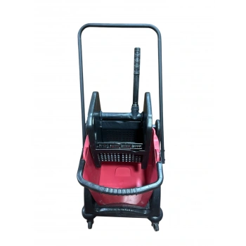 Tek Kovalı Temizlik Arabası Plastik Presli