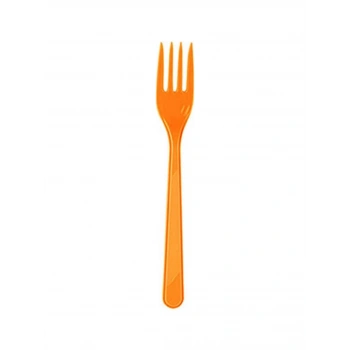 Turuncu Renk Plastik Çatal 25 Adet