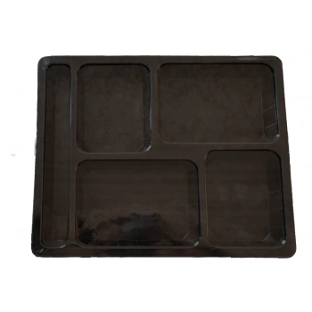 Yemek Kabı 5 Gözlü PP Siyah 450 Li