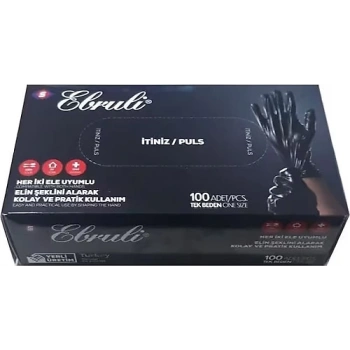 Ebruli Pudrasız Hibrit Eldiven L Beden Siyah