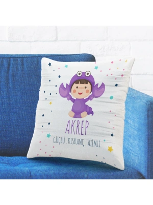 Akrep Burcuna Özel Tasarımlı Sevimli Yastık Kılıfı