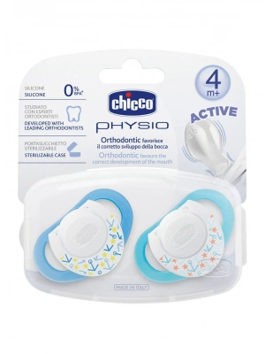 Chicco Physio Silikon Emzik 4m+ 2li - Mavi