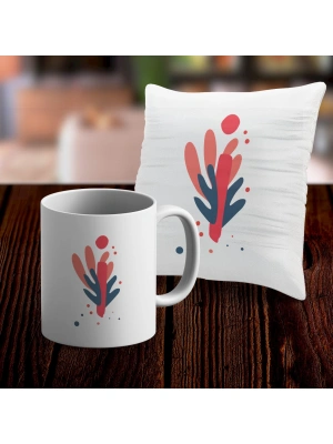 İ Harfi Tasarımlı Kupa ve Yastık Kılıfı Hediye Seti