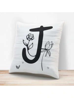 J Harfi Tasarımlı Yastık Kılıfı