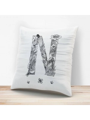 N Harfi Tasarımlı Yastık Kılıfı
