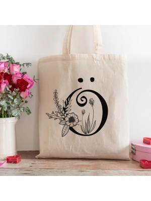 Ö Harfi Tasarımlı Alışveriş Plaj Bez Çanta