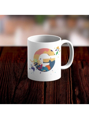 Özel Tasarım G Harfi Beyaz Kupa Bardak