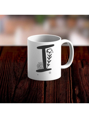 Özel Tasarım I Harfi Beyaz Kupa Bardak