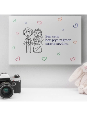 Romantik Tasarımlı Mini Kanvas Tablo - No10