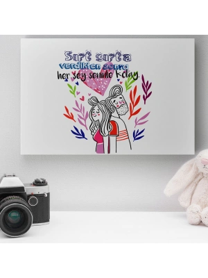 Romantik Tasarımlı Mini Kanvas Tablo - No11