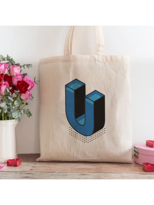 U Harfi Tasarımlı Alışveriş Plaj Bez Çanta