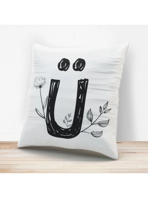 Ü Harfi Tasarımlı Yastık Kılıfı