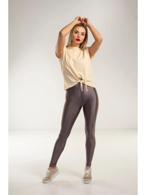 Yüksek Bel Disco Tayt-GRİ