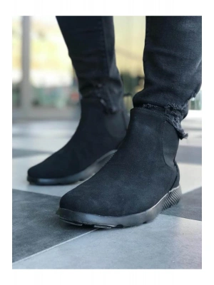 CH049 Süet ST  Erkek Bot SIYAH