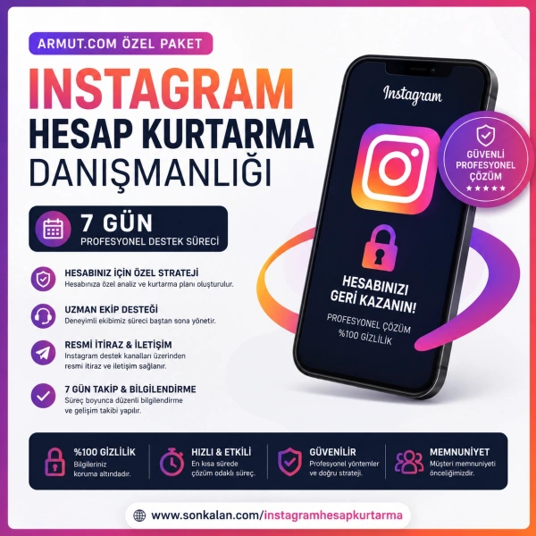 Instagram Hesap Kurtarma Danışmanlığı – 7 Gün (Armut.com Özel Paket)